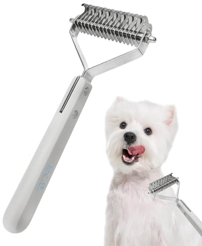 Xistuoz Cepillo de rastrillo para perros, peine para desenredar, peine de aseo de doble cara, suministros para mascotas para pelo largo y corto, gatos, perros, salón profesional, rutina doméstica