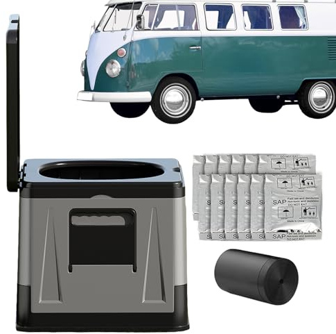Generisch Tragbare Camping Toilette | Tragbare Klapptoilette Für Unterwegs,Klappbar Leichtgewicht Sitztoilette Für Wohnmobil Reise Auto Zuhause Wandern Outdoor