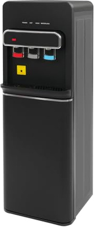 Bottom Loading Water Cooler, Standing Water Dispenser with 3 Temperature Settings - Hot, Cold & Room Water, Water Dispensers for Homes, Kitchens, Offices, Dorms (Black)