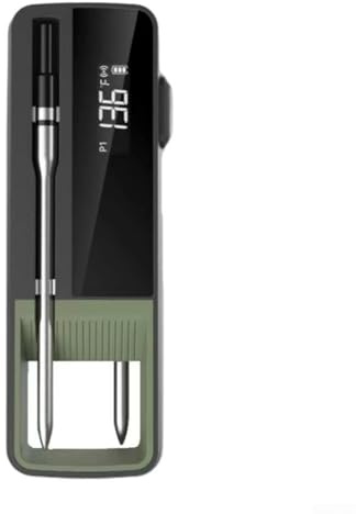 Intelligentes kabelloses Grillthermometer mit 100 Meter Reichweite, voreingestellten Temperaturstufen, schnellen 3-Sekunden-Messwerten und App-Integration für präzises Kochen (doppelt)