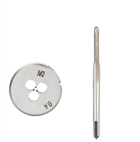 PFXNGMS Juego de 2 machos y terrajas métricos para roscar a máquina a derechas, M1-M3,5 (Color: A, tamaño: M2,0 x 0,4)