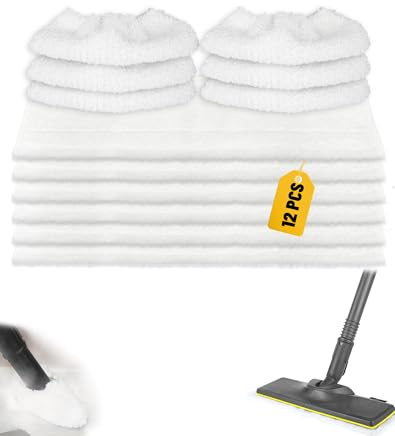 12er Set für Kärcher Dampfreiniger Zubehör Ersatztücher für Kärcher SC1 SC2 SC3 SC4 SC5 SI4-6 Bodentücher + 6 Mikrofaser-Überzüge - kompatibel mit Kärcher Dampfreiniger Easy Fix