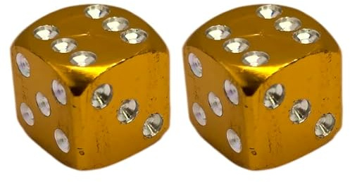 cyclingcolors 2X Ventilkappen Ventildeckel Würfel aus Aluminium für Schrader-Ventil Reifen Fahrrad Motorrad Auto Quad E-Scooter, Gold