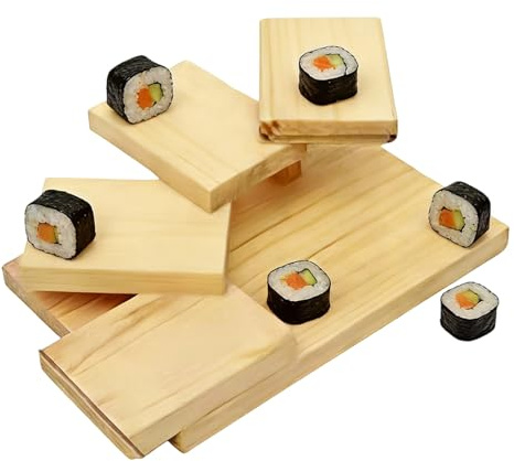 Support de Service Sushi - Étagère en Bois à étages pour Cuisine Viande - Plateau À Étages Sushi | pour Maison, Appartement, Izakayas, Cuisine, Salle à Manger, Traiteur, Fête,