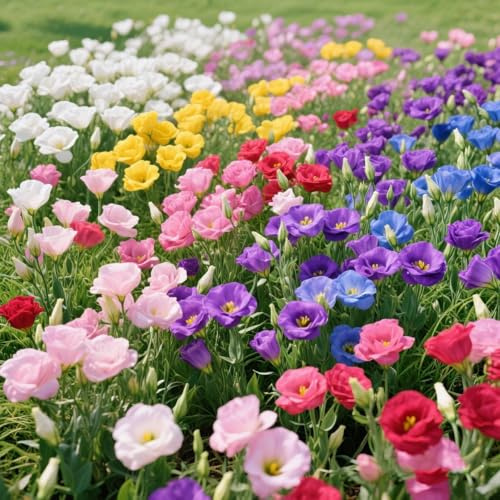 3000+ Lisianthus misti, resistenti all'inverno, non OGM, Bianco, giallo, rosso, rosa, blu, viola