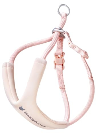 BuddyArmor Ausbruchsicheres Katzengeschirr Y-Form, Anti-Würgen Katzen Harness mit Schnellverschluss, Gepolstertes Brustgeschirr für Kitten & Katzen, Verstellbar, Ohne Leine (Zartrosa, S)
