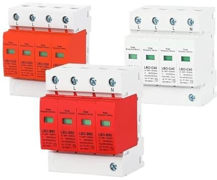 1 pz SPD 4P Protezione da sovratensione Bassa tensione AC Distribuzione Dispositivo di protezione domestica Modulo interruttore di alimentazione LBO(4P 275V AC,10-20KA(Orange))