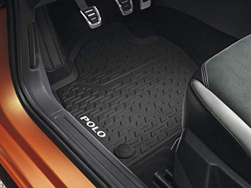 Volkswagen 2G106150082V Gummi Fußmatten 4X Gummimatten Premium Allwetterfußmatten, schwarz, mit Polo Schriftzug, für Modelljahr 2018-2021