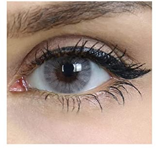 MYSALENS® Lentilles De Contact De Couleur Hidrocor Icy Gray Gris Naturelle très haute opacité Kit De Rangement Boitier Pince applicateur Offert 12 Mois sans correction