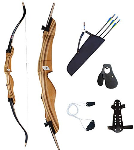 Franks-Castle Bogenset Einsteigerset Recurvebogen Core Hit 70 mit Zubehör und Carbonpfeilen 30 lbs