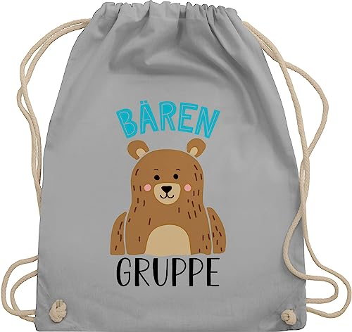 Turnbeutel Rucksack - Hallo Kindergarten Taschen - Kindergartengruppe - Bärengruppe - Unisize - Hellgrau - sportbeutel wechselsachen tasche kita kindergartenkind bär beutel kindergartentasche