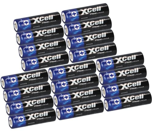 20x Xtreme Lithium Batterie AA Mignon FR6 L91 XCell Hohe Kapazität | Extrem Leich | Ca. 700% Mehr Power