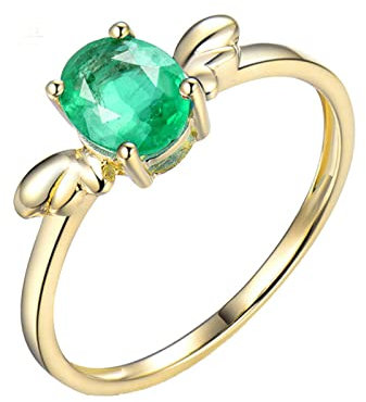 Dsnyu Damenring Silber 925 Zirkonia Echt Gold Ring Damen 1ct Labor Erstellt Smaragd Vergoldet Ring Damen Weihnachten 56 (17.8)
