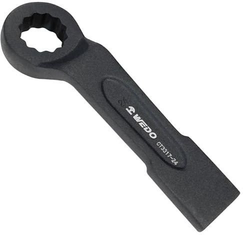 WEDO Chiave ad anello a percussione, chiave ad anello, avvitatore a percussione, 40 chiavi in acciaio al cromo vanadio, SW 32 mm, lunghezza 200 mm, chiave inglese, nero, resistente alla corrosione