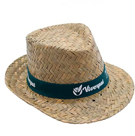 SILABA TONICA Sombreros de Paja Personalizados - Pack Gorro Tirolés con Logo o Frase - Color de la Cinta a Elegir - Sombrero Hombre y Mujer para Eventos