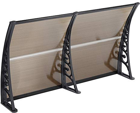 Auvent de Porte d'entrée Toit Marquise en Polycarbonate Porte Résistante Toit Abri Protection Contre La Pluie et UV,Marquise Porte d'Entree Terrasse Toit Abri Protection (100 * 300 cm)