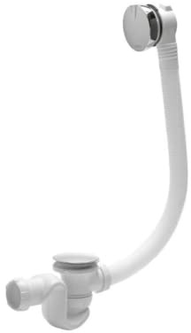 Wirquin 30723098 - Juego completo de vaciado de bañera (700 mm, con sifón de alta velocidad y tapa de metal, color blanco y cromado