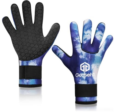 Goosehill Neopren Handschuhe für Herren und Damen, 3mm Neopren Tauchhandschuhe mit Update-Gummigranulat in der Handfläche, Flexible Thermohandschuhe zum Tauchen Schnorcheln Paddeln Surfen Kajakfahren