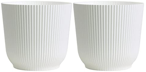 Olly & Rose Oxford Vaso per fiori, Bianco, 2 pezzi 14 cm – Vasi per interni ed esterni, vaso per fiori da giardino e casa