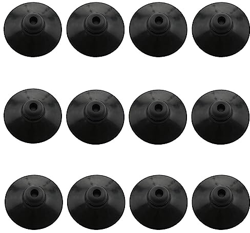 Wantane Fish Tank Suction Cup Clips Black Sucker Clips Aquarium Suction Cup Clips Fish Tank Attachments for Tank Pump, Overhead Line Tube,etc. （28mm/1.1inch）-12PCS