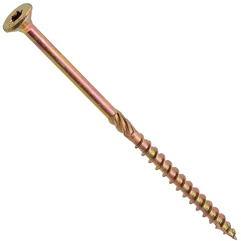 AERZETIX - Lot de 50 Vis à Bois Ø5x100 mm à Tête Fraisée - à Empreinte Étoile T25 - en Acier Zingué - Menuiserie Contreplaqué Aggloméré Mélaminé Terrasse Panneaux Chevrons Bastaings