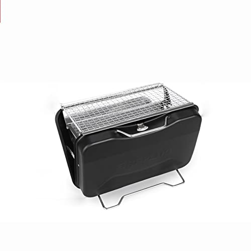 Valise de Barbecue de Camping pliable et Portable, balcon extérieur, en acier inoxydable, Barbecue au charbon de bois, cuisine en plein air (Black)