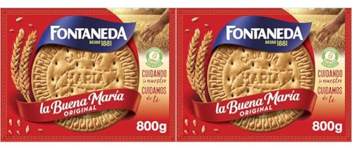 Fontaneda La Buena María Original Galletas María Desayuno Caja Galletas 800g (Paquete de 2)