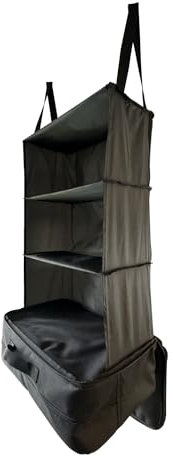 OLPRO Camping Organiser with Shelves and Storage Bag, 3 Spacious Shelves, 1 Zippable Storage Pocket, Collapsable design folds down flat