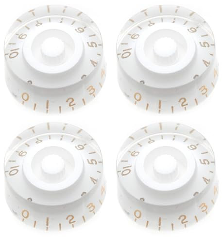 NHQ 4 er Set drehknopf,Universal Amp Potiknöpfe Knobs,Potentiometer,Zylinder Form Potiknopfe Speed Knobs,für Asien Import Gitarre Bass Split Shaft,Weißgold