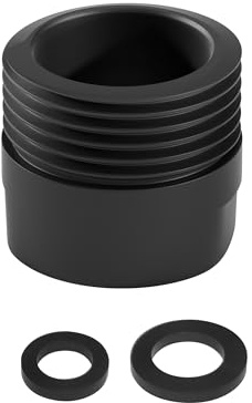 JOHO Adaptateur fileté pour barre de douche 1/2 IG vers 3/4 AG pour tuyau de jardin et de machine à laver, raccord de tuyau d'arrosage en laiton, noir