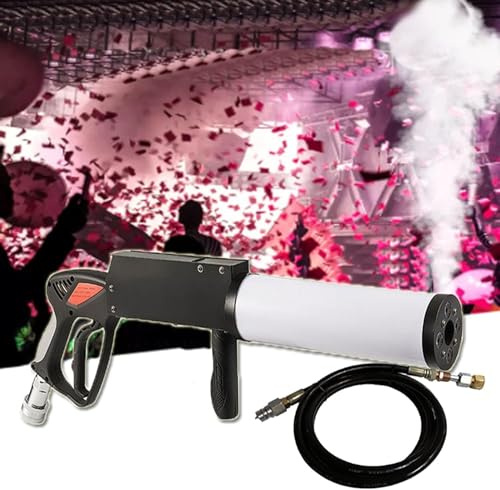 YXZYFPP Machine à Brouillard LED CO2, Pistolet Cryo portatif pour DJ, Effet de scène Frais, Pistolet à fumée LED avec Tuyau de gaz de 3m