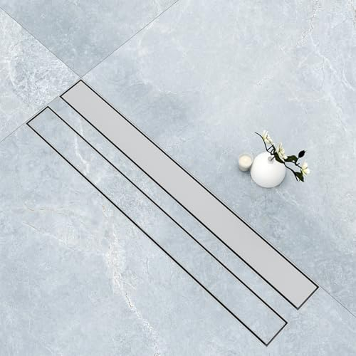 Canalina doccia a pavimento 80cm con panello piastrellabile in acciaio inox AICA ITALY scarico doccia 2-in-1 spazzolato