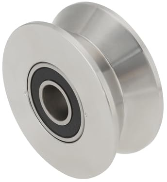 Be In Your Mind 1 Pieza Ruedas de Rodillo para Puerta Corredera de 68mm Apertura de 15mm Rodillos de Rodamiento Doble con Ranura en V de Acero Inoxidable 304 para Elevación de Puerta Corrediza