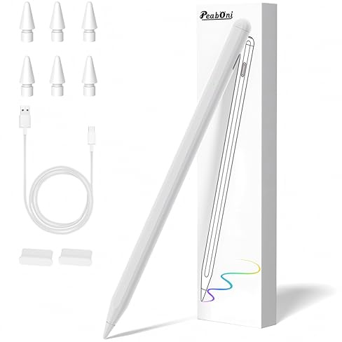 Stylus Stift für iPad mit USB-C Schnellladeleistung, Neigungssensitivität, Palm Rejection und Magnetischer Adsorption Pencil für Apple iPad (A16)11/10/9/8/7/6, Mini 7/6/5, Air 3/4/5, Pro 12.9/11/13