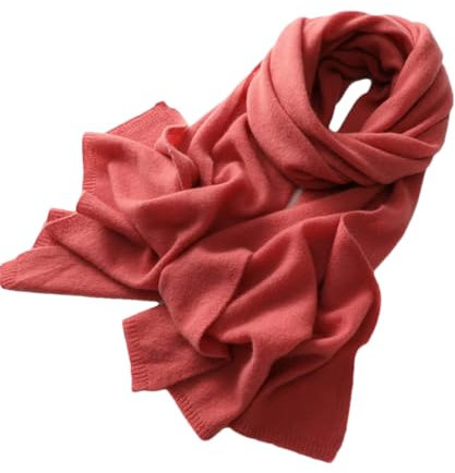 Herren Strickschal Kaschmirschal Solid Schal Winterschal, E Rot, One size