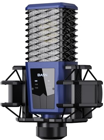 BASNLIFE BASN BMS2 Large Diaphragm Cardioid Pickup Studio Condenser XLR Microphone Suitable for Recording, Podcasting, Singing, Streaming, and Gaming(Blue)