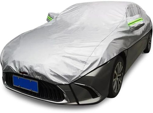 LinGKon Halbgarage Autoabdeckung für Smart Forfour 2003-2023, Auto Abdeckplane Wasserdicht Atmungsaktiv Sonne Staub Schutz,Autoplane Outdoor mit Reflektierenden Streifen(Silver)