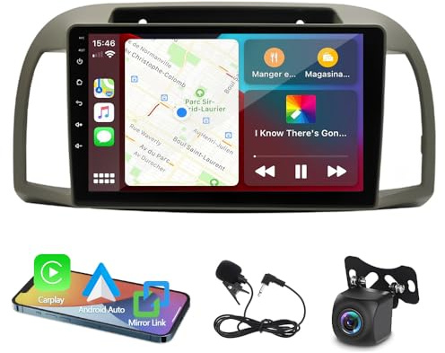 iSpchen Sistema de navegación para coche de 9 pulgadas and*roid 13, radio inalámbrica Car*Play NA*vi compatible con NI*SS*AN MI*CRA 3 K12 2002-2009
