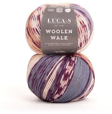 2 piezas de lana Superwash para calcetines para tejer, hilo de calcetín de 4 capas de 75% lana pura - 25% poliamida, 50g de hilo para tejer calcetines a mano