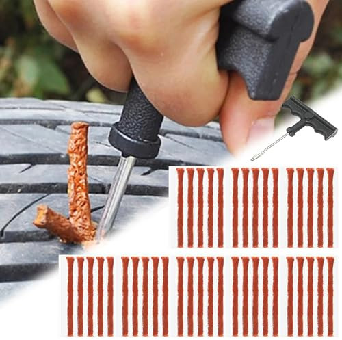 Reifenreparatur Streifen,40pcs Reifenreparaturset,Reifen Reparatur Streifen,Reifen Reparatur Gummi Stecker,Reifenreparatur Schlauchloser,Notfall Puncture Repair Tire Streifen