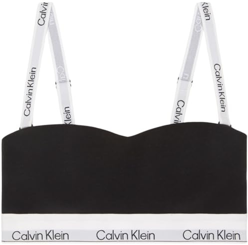Calvin Klein Sujetador Bralette Mujer Lightly Lined Bandeau, Negro (Black), XL