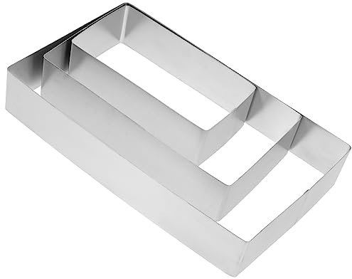 Warmhm 3stücke Rechteckiger Backform Für Tiramisu Kuchen Mousse Ring Set Keksform Tortenring Backwerkzeug Wiederverwendbar Hitzebeständig
