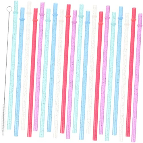 PRETYZOOM 25 Piezas Pajitas Largas Reutilizables de Color para Agua Pajitas para Fiestas con Cepillo de Limpieza para Bebidas y Jugo para Fiestas Color Aleatorio
