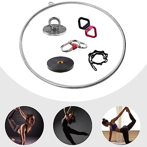 WJFTODAY Aerial Hoop Rig Hoop für Kinder und Erwachsene, Aerial Hoop Ständer aus Stahl fürwachsene, Aerial Hoop Ständer aus Stahl für Suspension Training, Aerial Yoga Equipment Kits für Gymnastiktanz