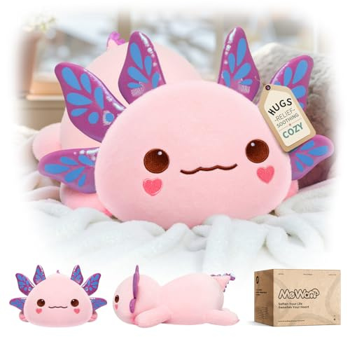 Mewaii Axolotl Kuscheltier, Weiches süßes Plüschtier, Waschbar, 33 cm | PP-Baumwollfüllung, Gute Elastizität und formstabil, Zimmerdeko, Perfektes Kuschelkissen Geschenk für Kinder und Erwachsene