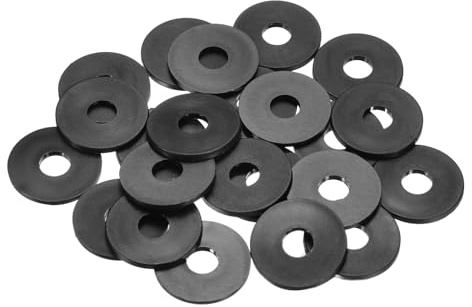 PATIKIL M8 Nylon Flat Washer, 24 Pcs 8mm ID 25mm OD 2mm Thick Plastic Sealing Gasket Spacer for Fasten Screws Flanges Faucet Pipe Valves, Black