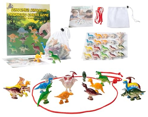 Dinosaurs Toys Juegos de magnéticos para niños y Adultos, Juego de con imán de Dinosaurio con Cuerda, Juegos de Mesa de Estrategia, Juego para Navidad