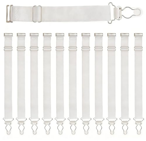 SUPERFINDINGS 12 Pezzi Giarrettiera Elastico Appenditore Regolabile Per Calze Giarrettiera Alta Coscia Senza Slip Bretelle Fissaggio Calze Cintura Poliestere Per Donne Uomini