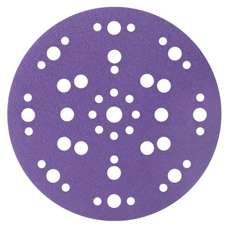 FASTPLUS Disques Abrasifs 150 mm 47 Trous Papier Abrasif Céramique G40-800 | Céramique Violette Fixation Auto-agrippante et un coussinet d'interface en mousse souple Pour Ponçage et Polissage