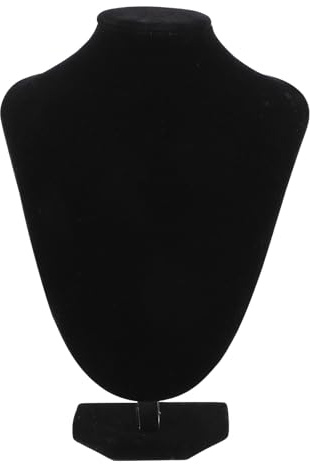 Buste Collier Présentoir Bijoux Noir en Plastique, Organisateur de Chaînes | Buste à Bijoux, Porte-bijoux pour Présents et Présentation, Aspect Luxueux pour Produits Commerciaux